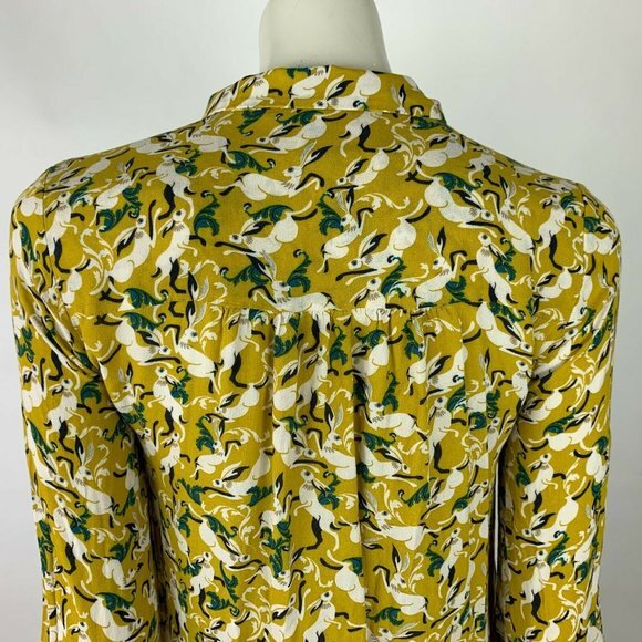 Anthropologie Maeve Rabbit Blouse Top Bunny Print - Picture 9 of 12